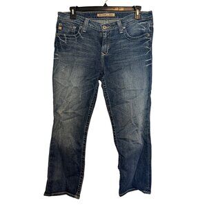 Big Star Legendary Bootcut Jeans Men’s Size 32 Blue Distressed Contrast Stitchin